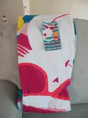 Jumping Bean Cool Cat Cotton Velour Beach/Pool Towel